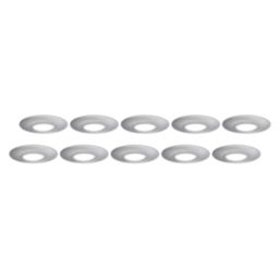 4lite  Fixed  Fire Rated Downlights Brushed Chrome 10 Pack