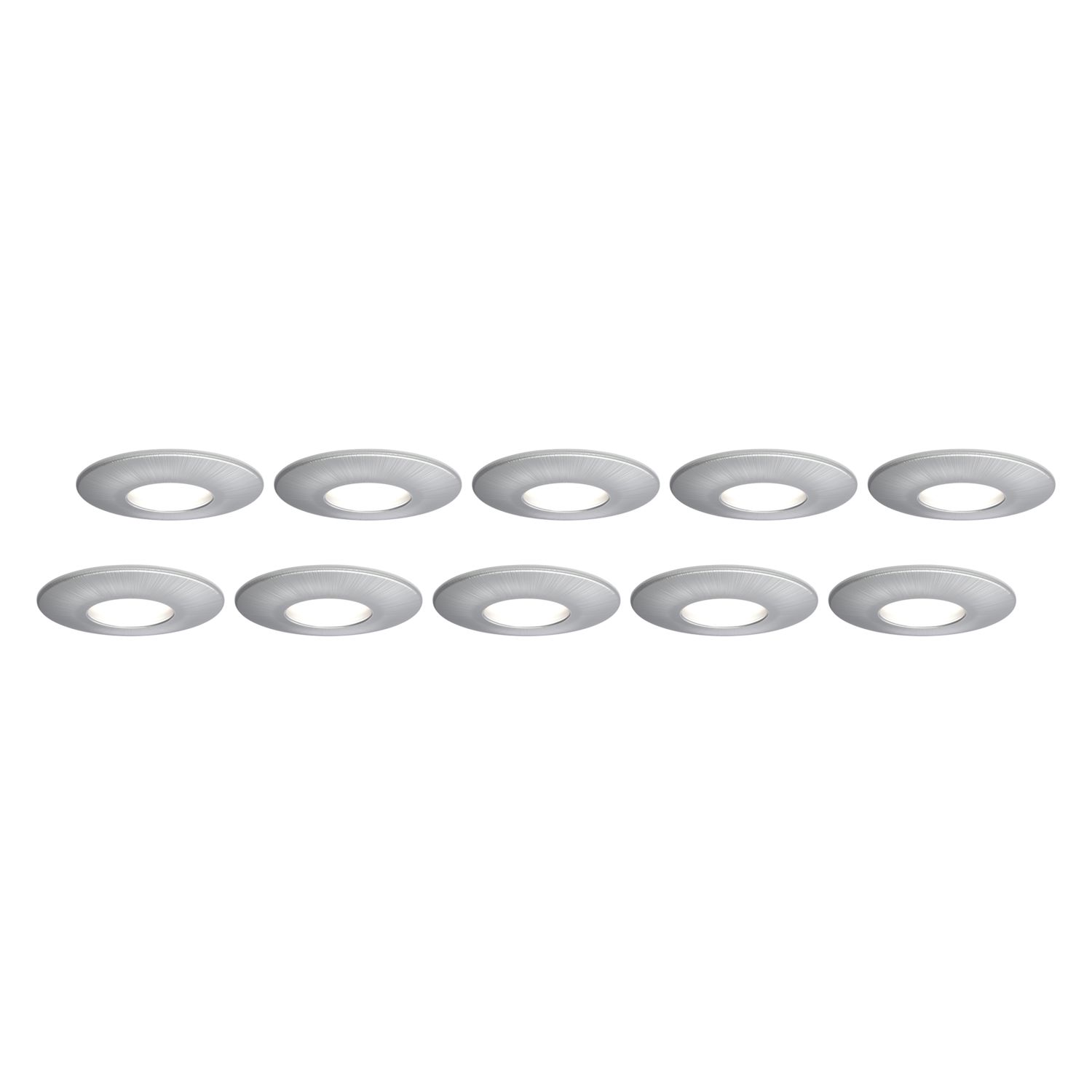 4lite Fixed Fire Rated Downlights Brushed Chrome 10 Pack (958GC)