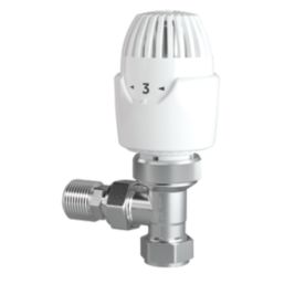 Drayton RT212 15mm x 1/2" White/Chrome Angled Traditional Thermostatic Radiator Valve Head & Body