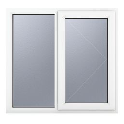Crystal  Right-Hand Opening Obscure Triple-Glazed Casement White uPVC Window 1190mm x 1040mm