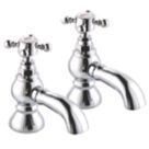 ETAL Eden Polished Chrome 139mm Deck Mounted Cross Head 2 Tap Holes Bath Pillar Tap