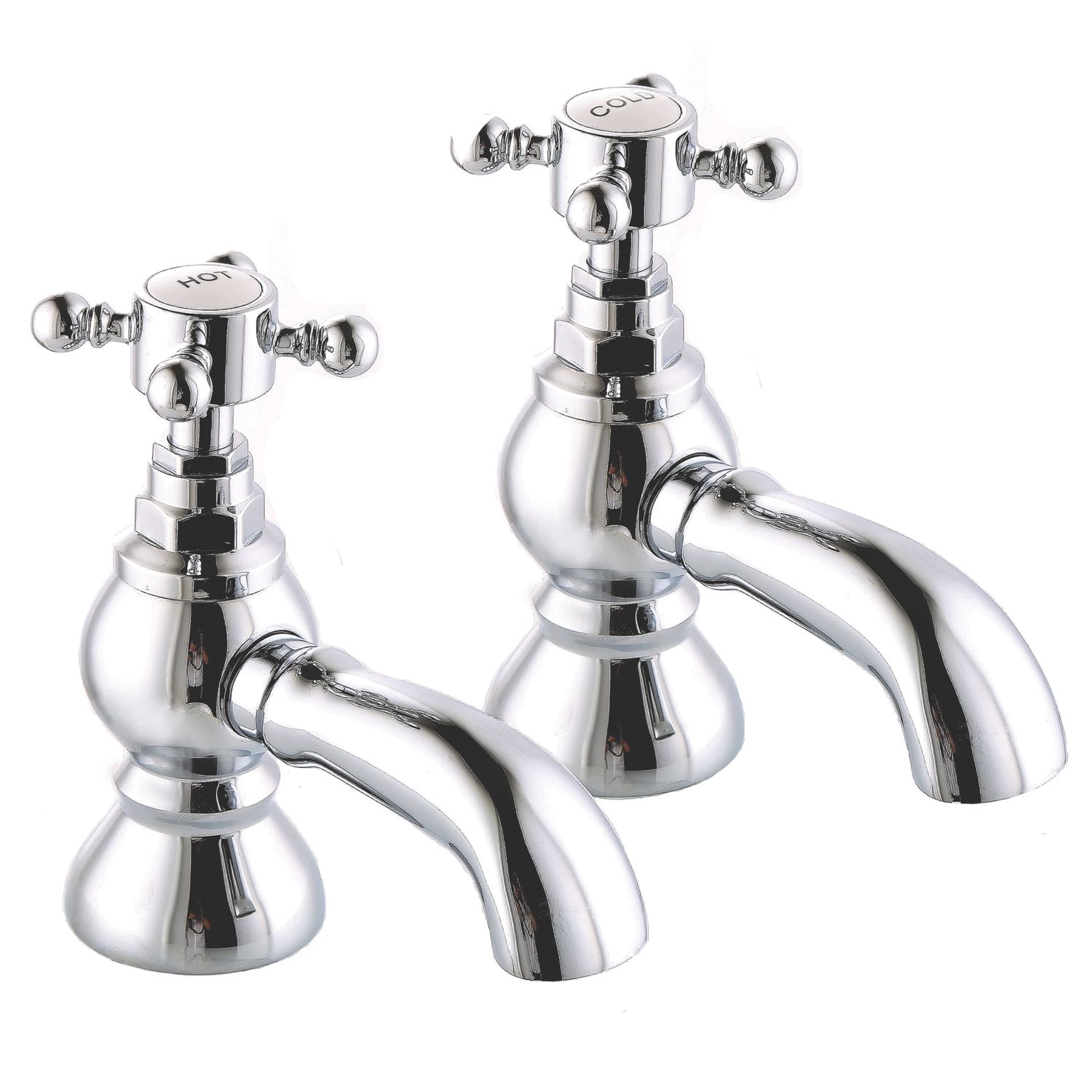 ETAL Eden Polished Chrome 139mm Deck Mounted Cross Head 2 Tap Holes Bath Pillar Tap (958KG)