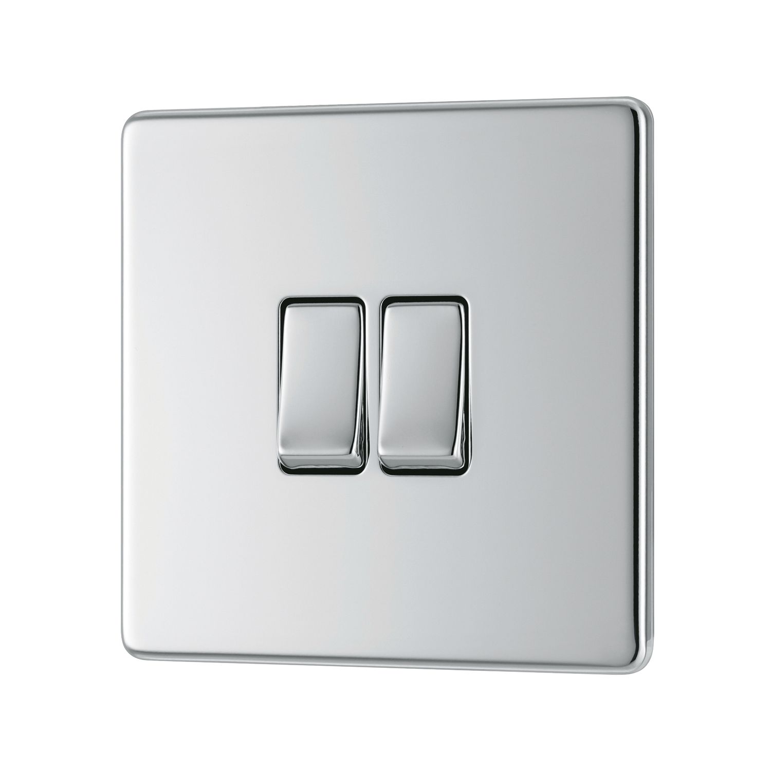 LAP 20A 16AX 2-Gang 2-Way Light Switch Polished Chrome (958KJ)
