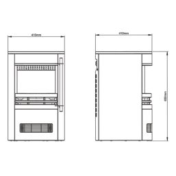Be Modern Tunstall  Black Electric Freestanding Stove 410mm x 645mm