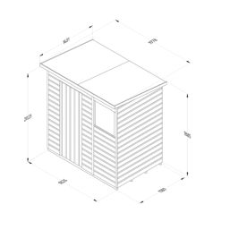 Forest Beckwood 6' x 4' (Nominal) Pent Shiplap Timber Shed