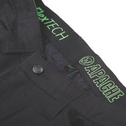 Apache Bancroft Work Trousers Black/Grey 40" W 33" L