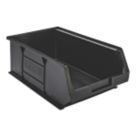 Barton TC4 Semi-Open-Fronted Recycled Storage Containers 9.1Ltr Black 10 Pack