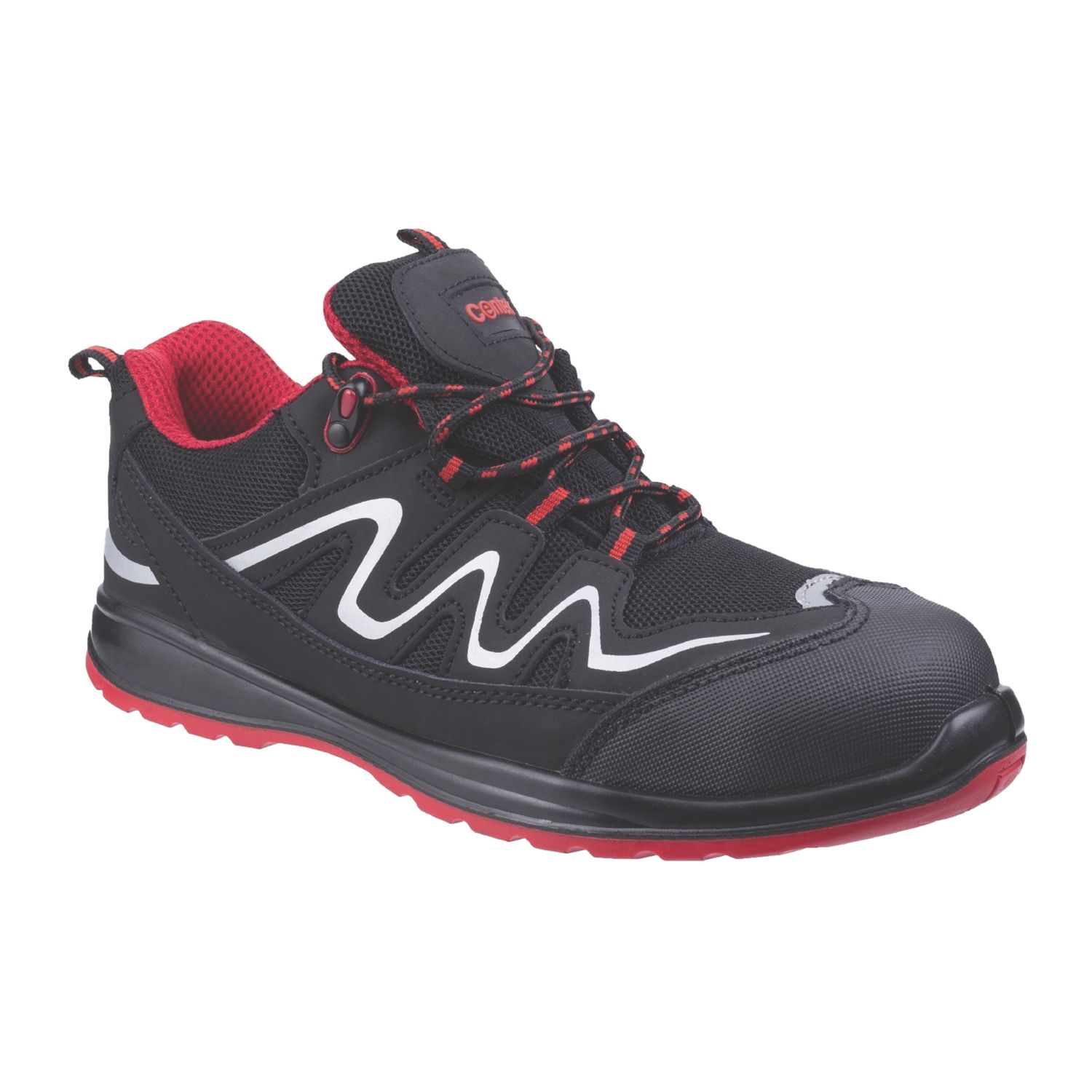 Centek FS312 Extra Light Size 10 Black Water-Resistant Steel Toe Cap Safety Trainers (958XC)
