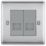 British General Nexus Metal 2-Gang Double RJ11 Telephone / Data Socket Brushed Steel