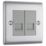 British General Nexus Metal 2-Gang Double RJ11 Telephone / Data Socket Brushed Steel