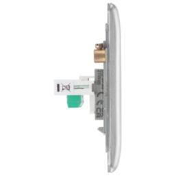 British General Nexus Metal 2-Gang Double RJ11 Telephone / Data Socket Brushed Steel