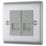 British General Nexus Metal 2-Gang Double RJ11 Telephone / Data Socket Brushed Steel