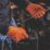 Site SDG310 Nitrile Powder-Free Disposable Grip Gloves Orange Small 50 Pack