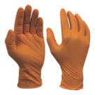 Site SDG310 Nitrile Powder-Free Disposable Grip Gloves Orange Small 50 Pack