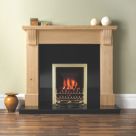 Focal Point Blenheim Brass Rotary Control Inset Gas Multiflue Fire 480mm x 108mm x 585mm