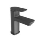 Aqualisa Downtown Black 130mm Standard Lever Mono Basin Pillar Tap  With Clicker Waste