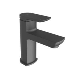 Aqualisa Downtown Black 130mm Standard Lever Mono Basin Pillar Tap  With Clicker Waste