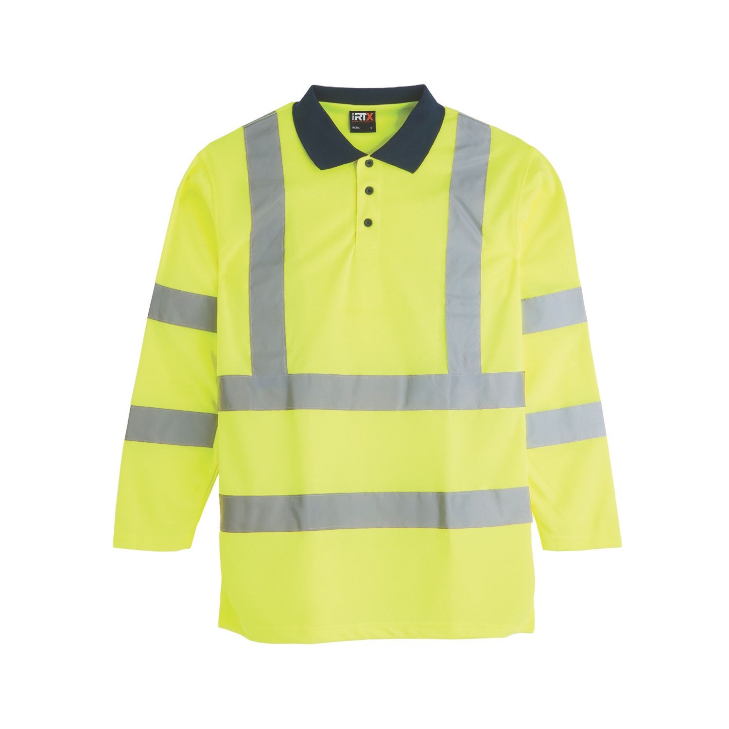 Pro RTX High Visibilty Long Sleeve Polo Shirt Yellow Small 36" Chest (959AL)