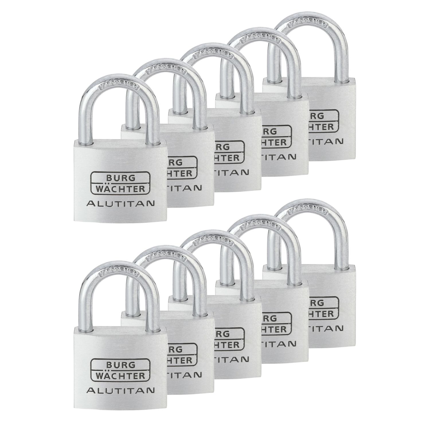 Burg-Wachter Keyed Alike Padlocks Aluminium 40mm 10 Pack (959AN)
