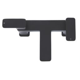 Highlife Bathrooms Fife Matt Black 127mm Deck Mounted Lever 2 Tap Holes Bath Mixer Tap