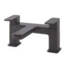 Highlife Bathrooms Fife Matt Black 127mm Deck Mounted Lever 2 Tap Holes Bath Mixer Tap
