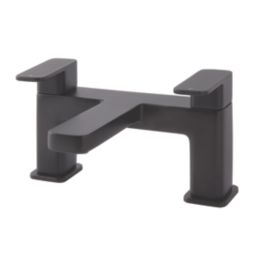Highlife Bathrooms Fife Matt Black 127mm Deck Mounted Lever 2 Tap Holes Bath Mixer Tap