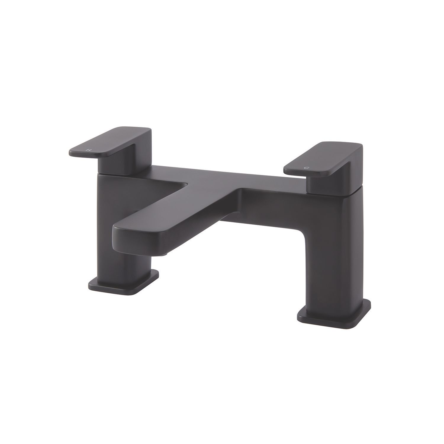 Highlife Bathrooms Fife Deck Mounted Bath Filler Matt Black (959HL)