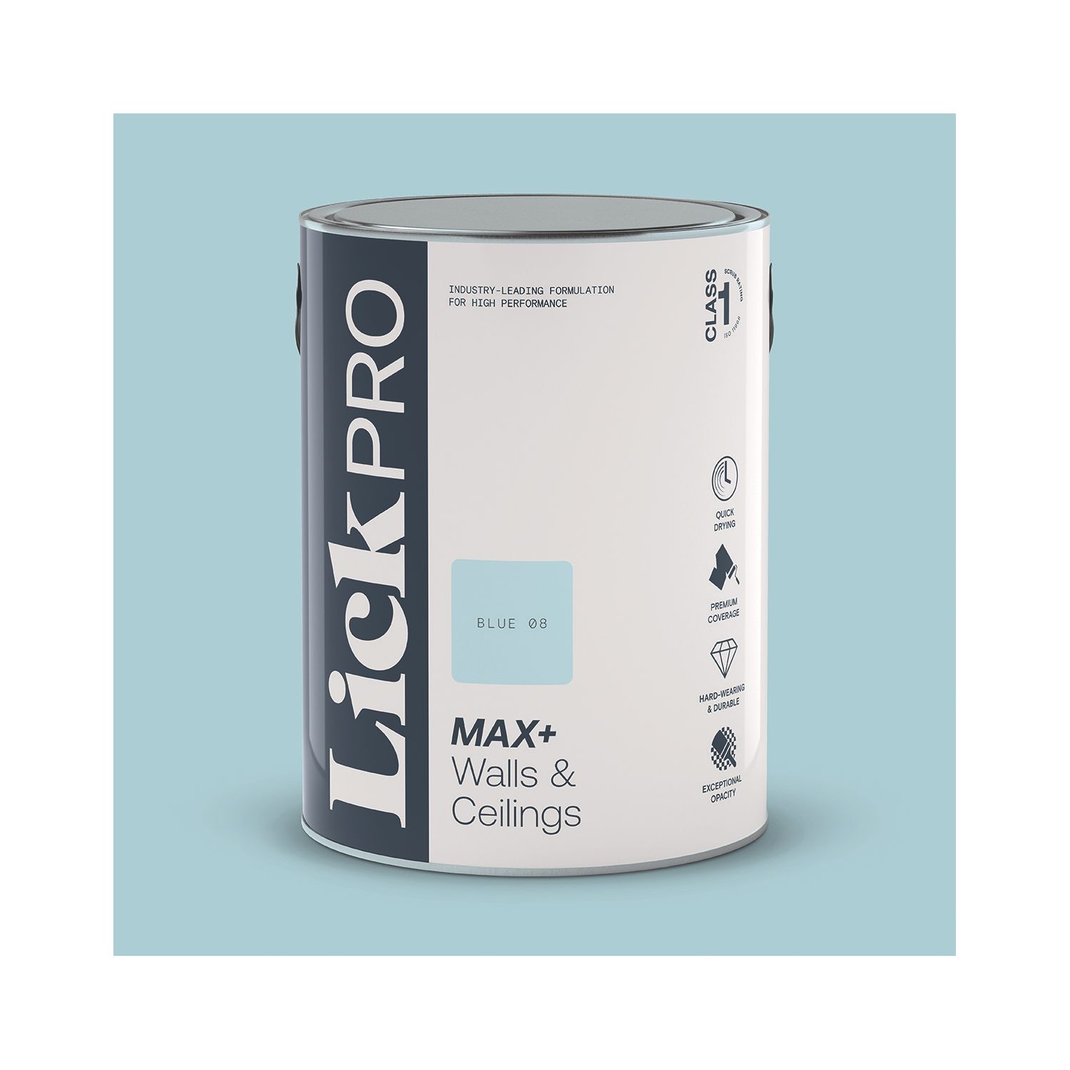LickPro Max+ 5Ltr Blue 08 Eggshell Emulsion Paint (959JY)
