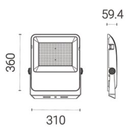 4lite  Outdoor LED Floodlight Black 200W 23000lm
