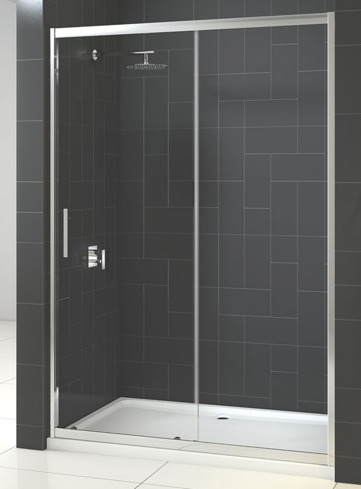 Triton Fast Fix Framed Rectangular Sliding Shower Door Chrome 1400mm x 1900mm