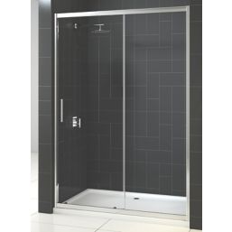 Triton Fast Fix Framed Rectangular Sliding Shower Door Chrome 1400mm x 1900mm