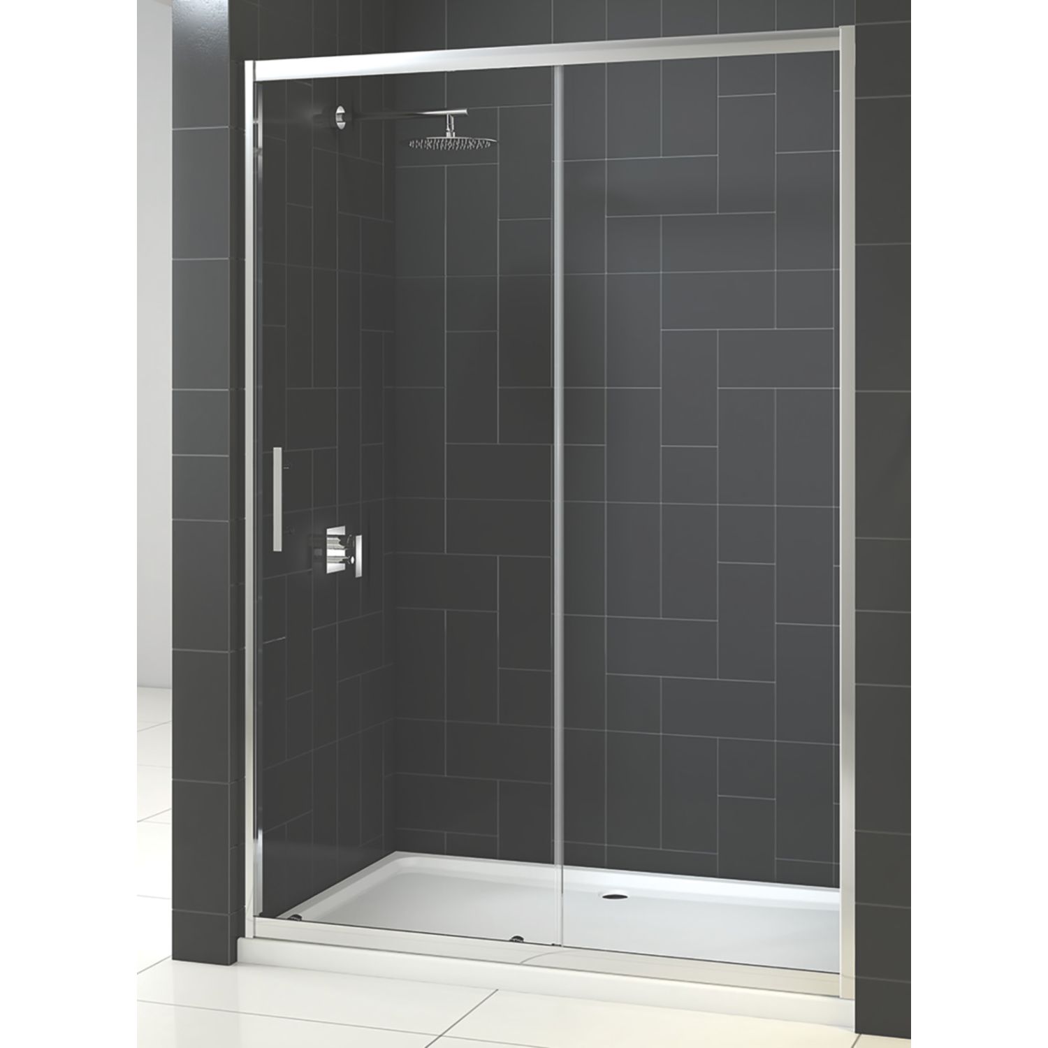 Triton Fast Fix Framed Rectangular Sliding Shower Door Chrome 1400mm x 1900mm (959KT)