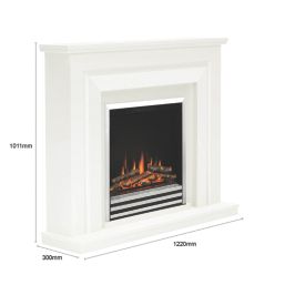 Be Modern Whitham Electric Fire Suite White 1220mm x 300mm x 1011mm