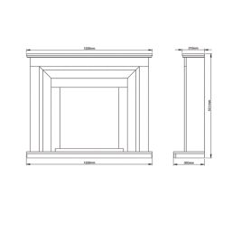 Be Modern Whitham Electric Fire Suite White 1220mm x 300mm x 1011mm