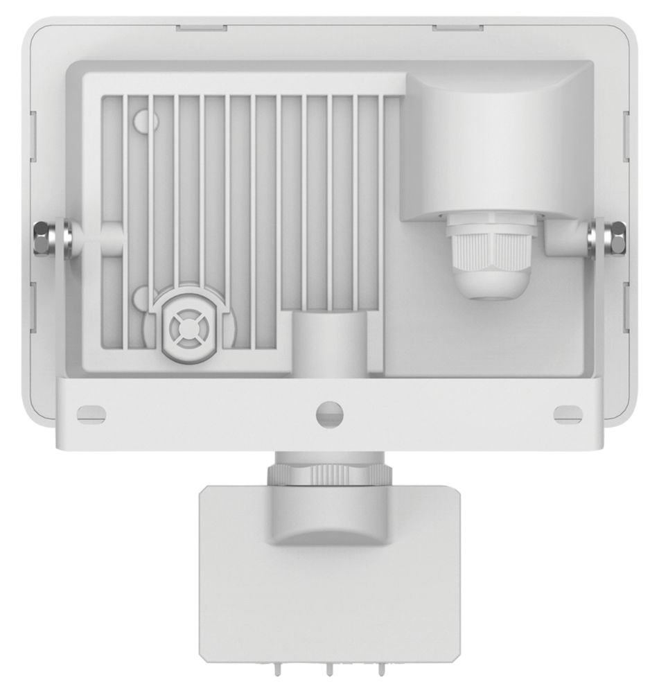 LAP Weyburn Outdoor LED Floodlight With PIR Sensor White 20W 2000lm ...