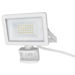 LAP Weyburn Outdoor LED Floodlight With PIR Sensor White 20W 2000lm