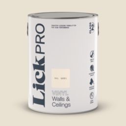 LickPro  5Ltr White RAL 9001 Vinyl Matt Emulsion  Paint