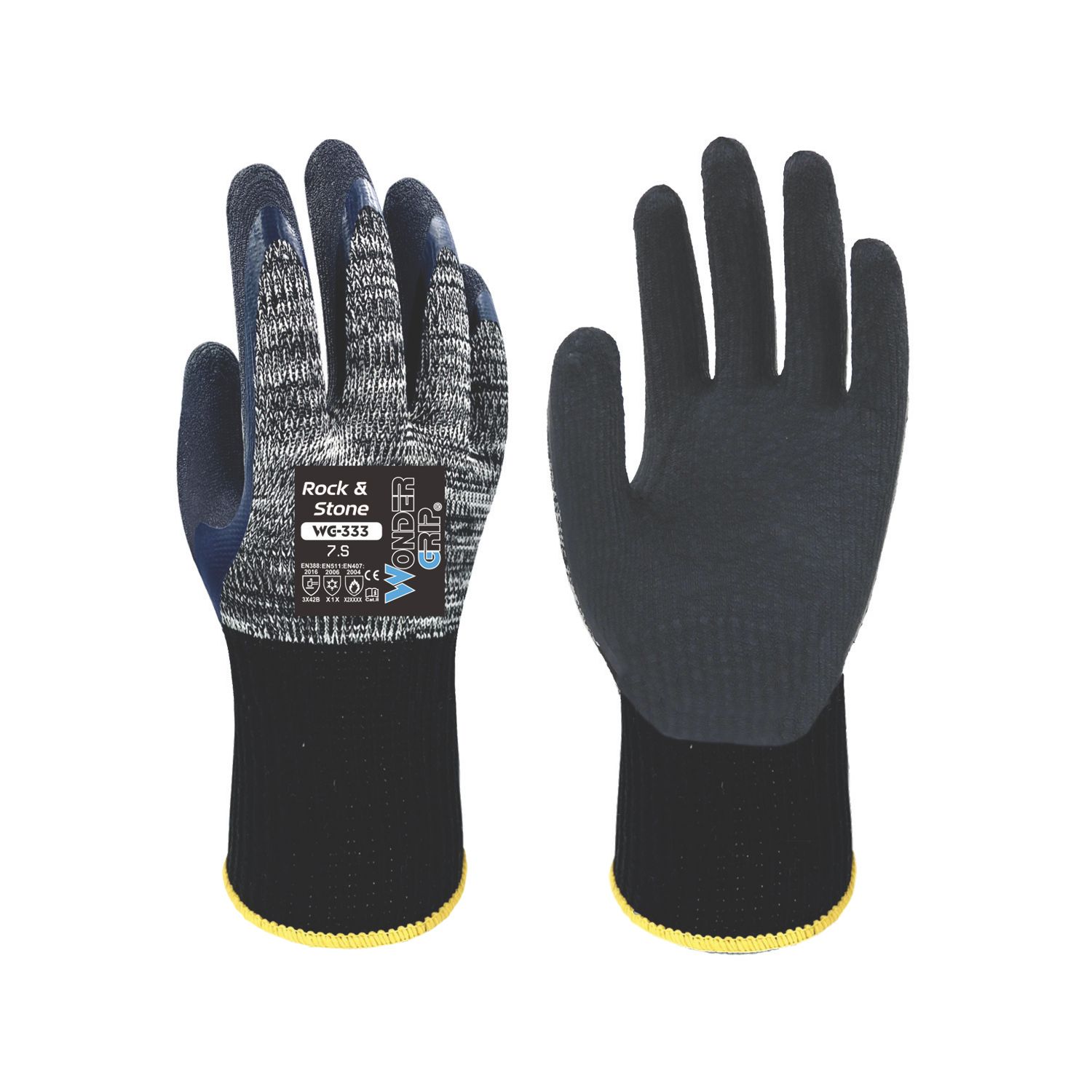 Wonder Grip WG-333 Rock & Stone General Handling Gloves Grey Small (959VJ)