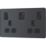 British General Evolve 13A 2-Gang SP Switched Socket + 3A 22W 2-Outlet Type A & C USB Charger Grey with Black Inserts