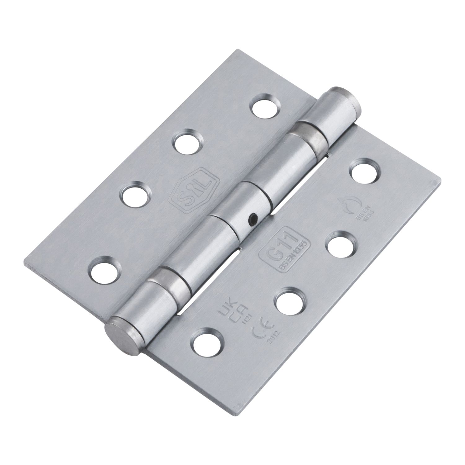 Smith & Locke Satin Chrome Grade 11 Fire Rated Door Hinges 102mm x 76mm 15 Pack (959YX)