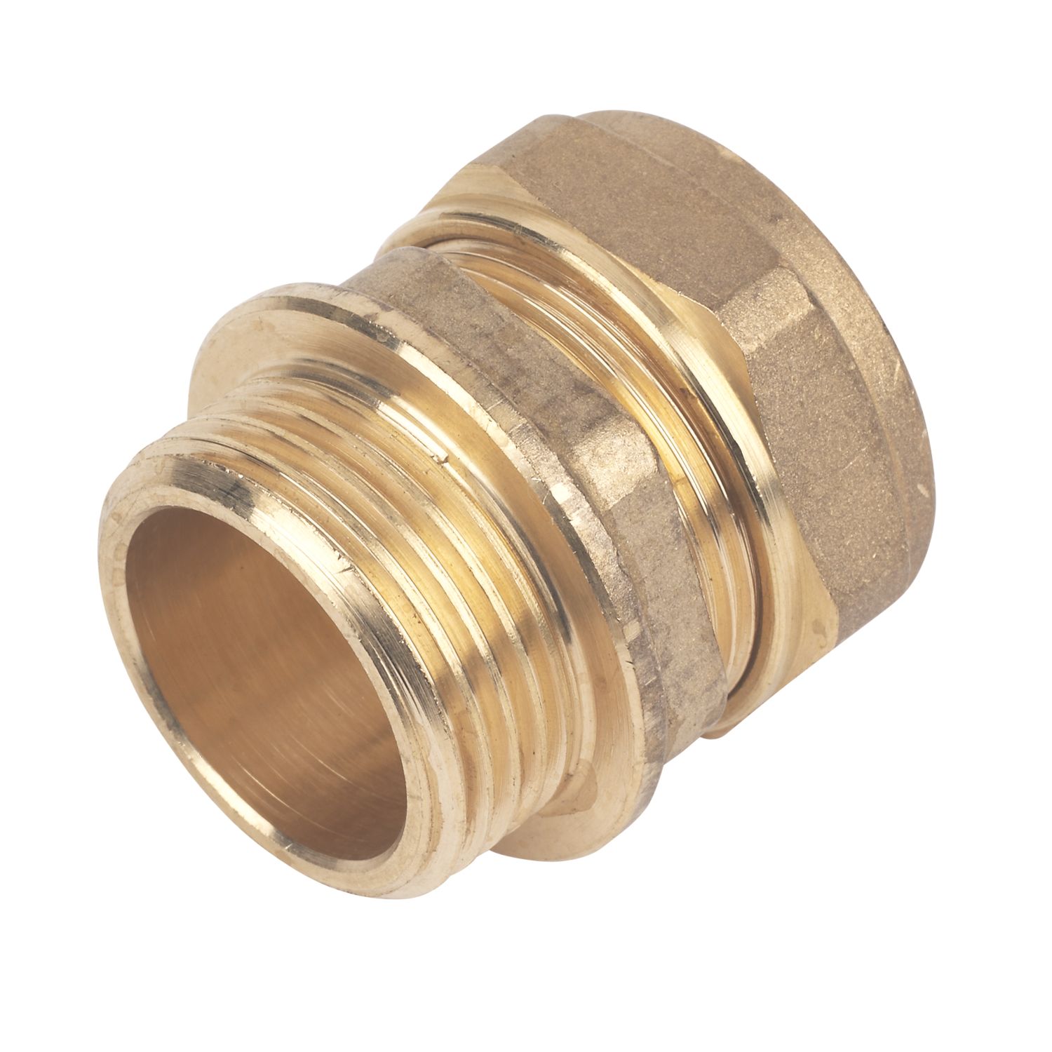 Flomasta Brass Compression Adapting Male Coupler 28mm x 1" (96008)