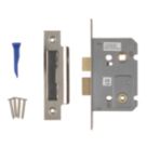 Smith & Locke Fire Rated  Polished Chrome Bathroom Mortice Lock 65mm Case - 44mm Backset