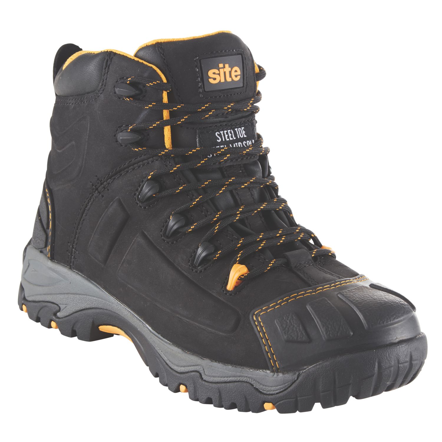 Site Fortress Size 8 Black Waterproof Steel Toe Cap Safety Boots (9604V)