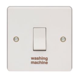 Crabtree Capital 20A 1-Gang DP Washing Machine Switch White