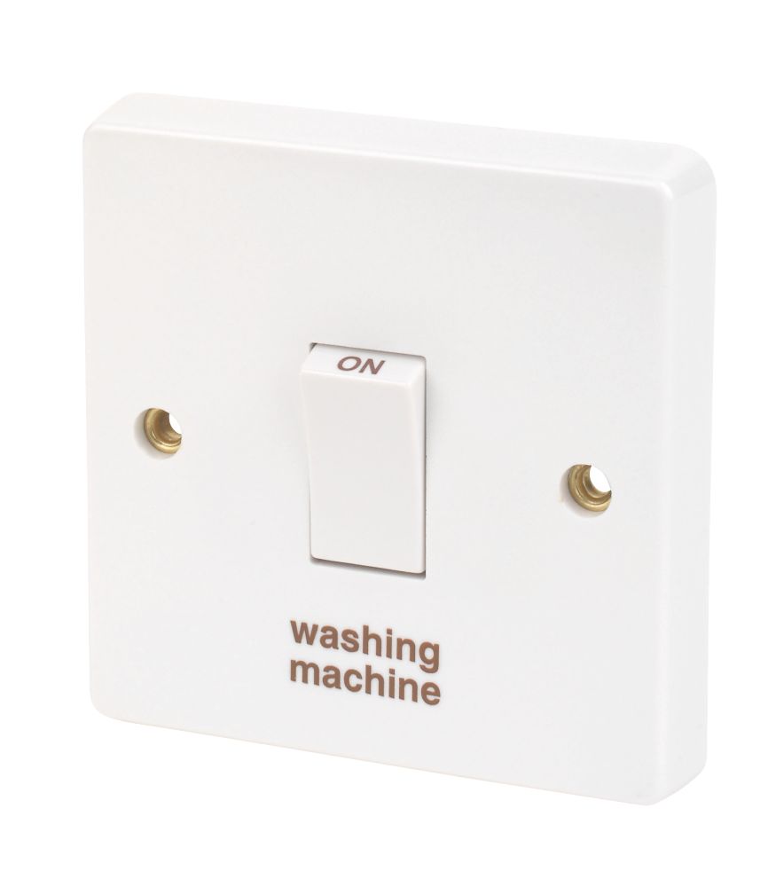 Crabtree Capital 20A 1-Gang DP Washing Machine Switch White