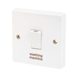 Crabtree Capital 20A 1-Gang DP Washing Machine Switch White