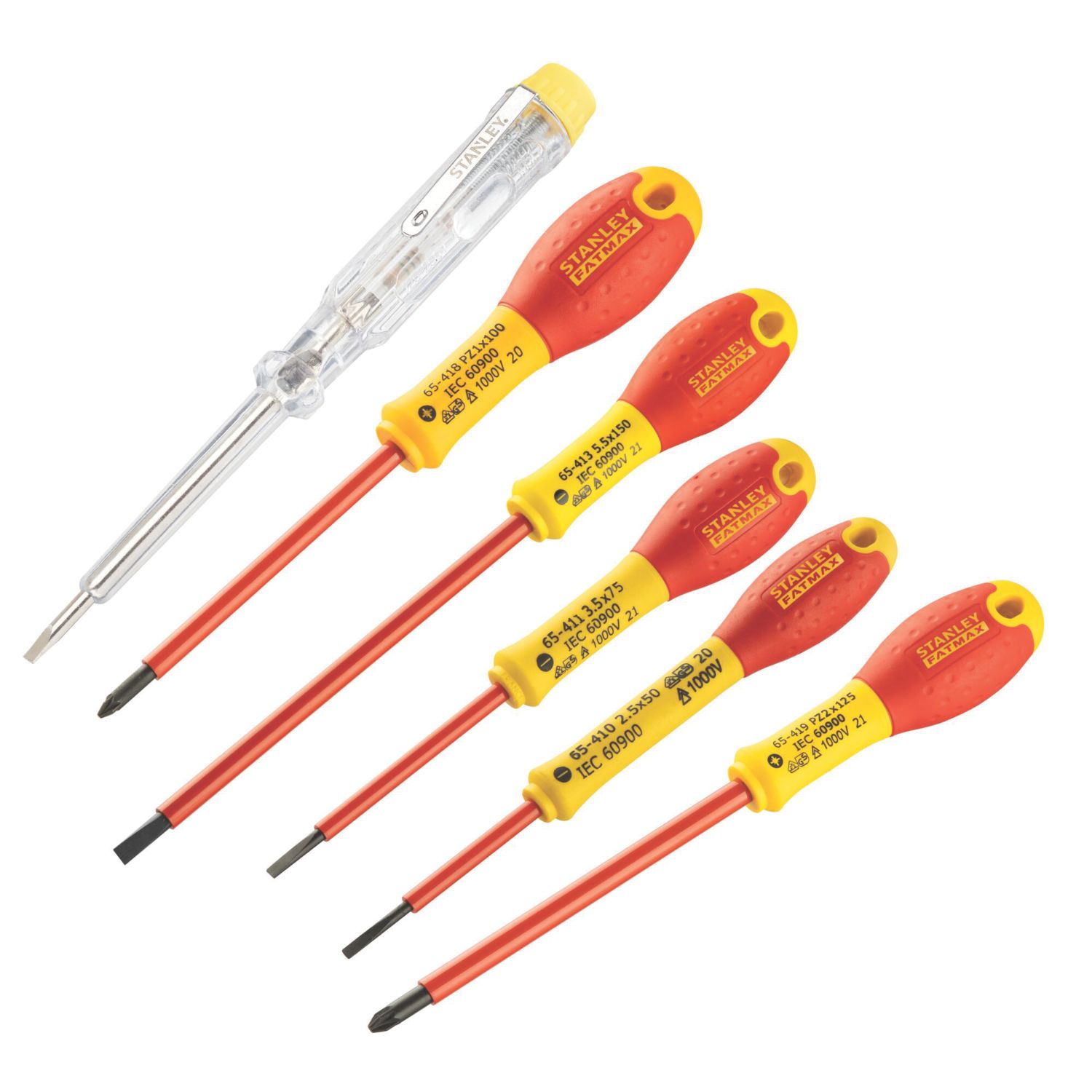 Stanley FatMax 0-65-443 Mixed VDE Screwdrivers 6 Piece Set (9609J)