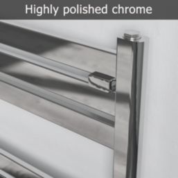 Azur 1200mm x 600mm 1245BTU Chrome Flat Designer Towel Radiator