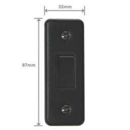 Varilight  10A 1-Gang 2-Way Light Switch  Matt Black