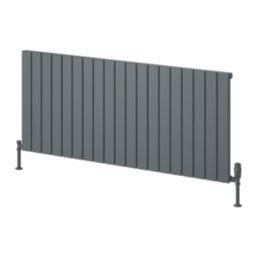 Reina Piatto Single 600mm x 1420mm 3630BTU Anthracite Horizontal Designer Radiator